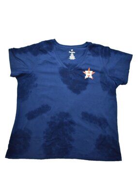 Fanatics Womens Plus Size MLB Houston Astros Cloud Wash Navy Shirt New 1X-4X